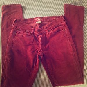 Lucky Brand Zoe Skinny red couduroy